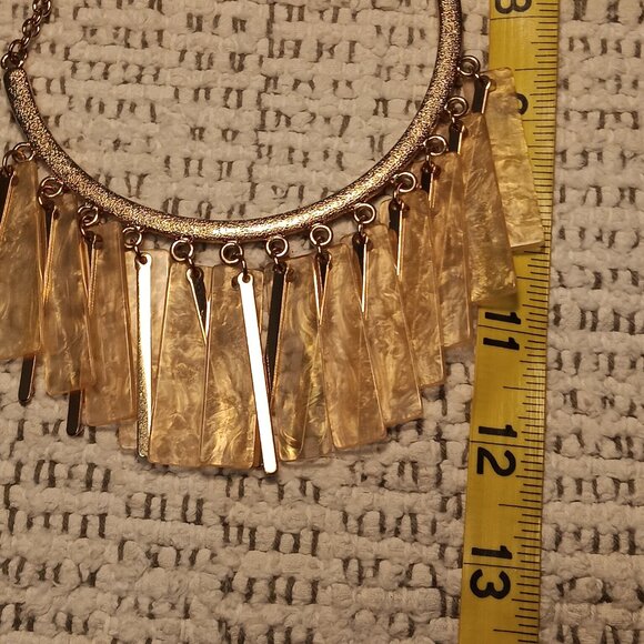 3 pc statement jewelry lot - necklace, calf hair bracelet, tear drop earrings - Picture 14 of 16